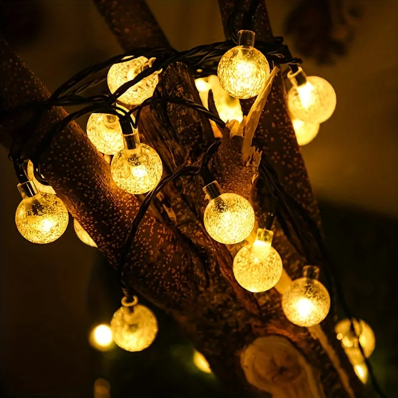 100 LED Solar Powered String Lights, 12M/470in Waterproof IP65, Space Themed Decorative Hanging Lights with Blinking Feature, Plastic Atmosphere Lights for New Year, Bedroom, Camping, Birthday Decorations