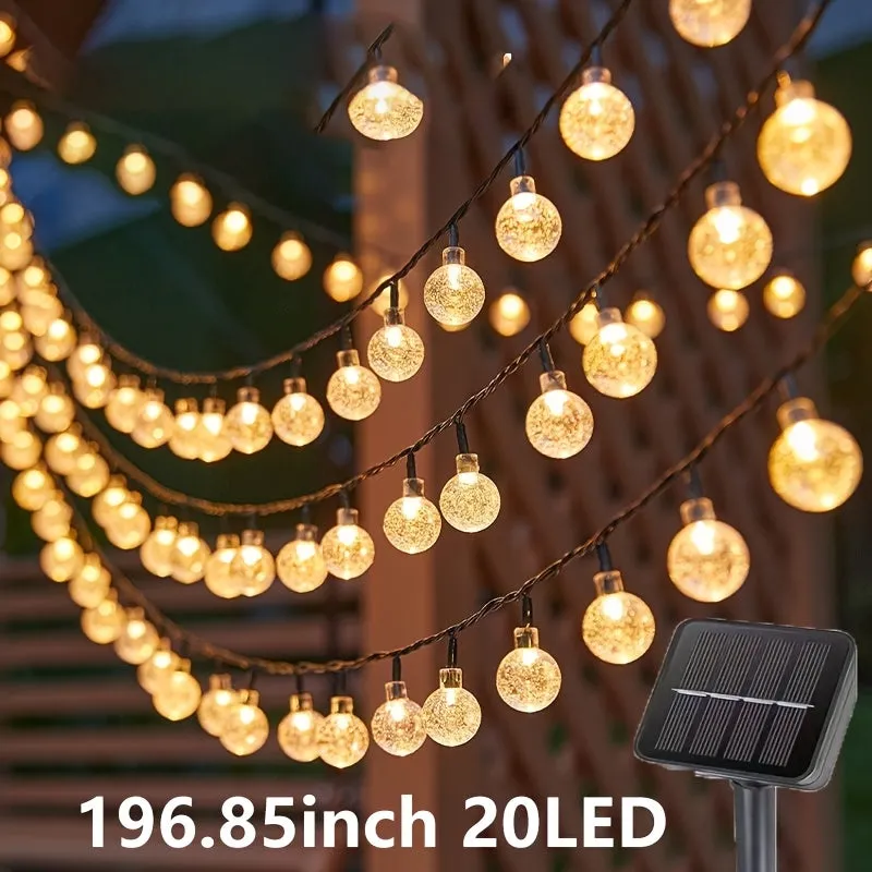 100 LED Solar Powered String Lights, 12M/470in Waterproof IP65, Space Themed Decorative Hanging Lights with Blinking Feature, Plastic Atmosphere Lights for New Year, Bedroom, Camping, Birthday Decorations