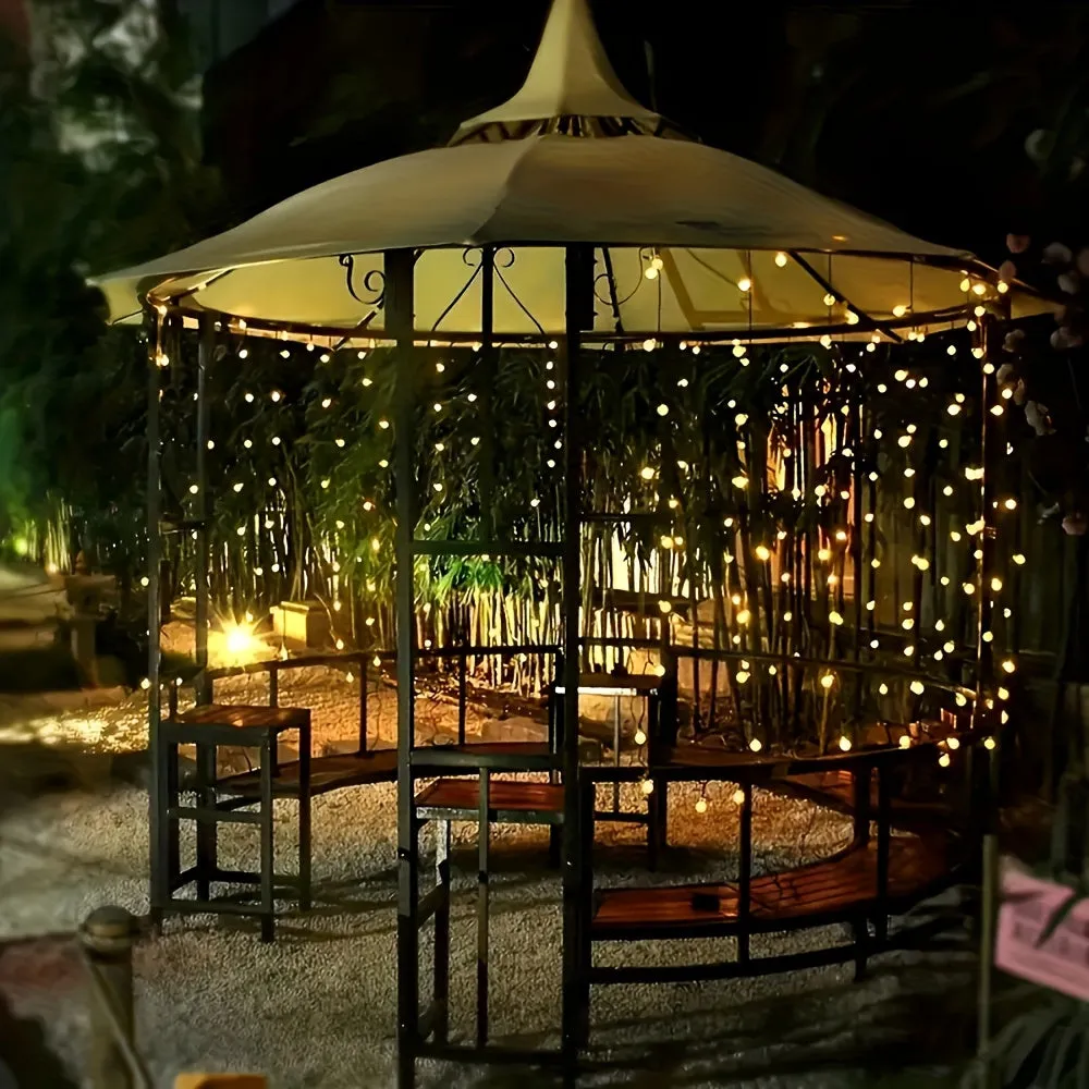 100 LED Solar Powered String Lights, 12M/470in Waterproof IP65, Space Themed Decorative Hanging Lights with Blinking Feature, Plastic Atmosphere Lights for New Year, Bedroom, Camping, Birthday Decorations