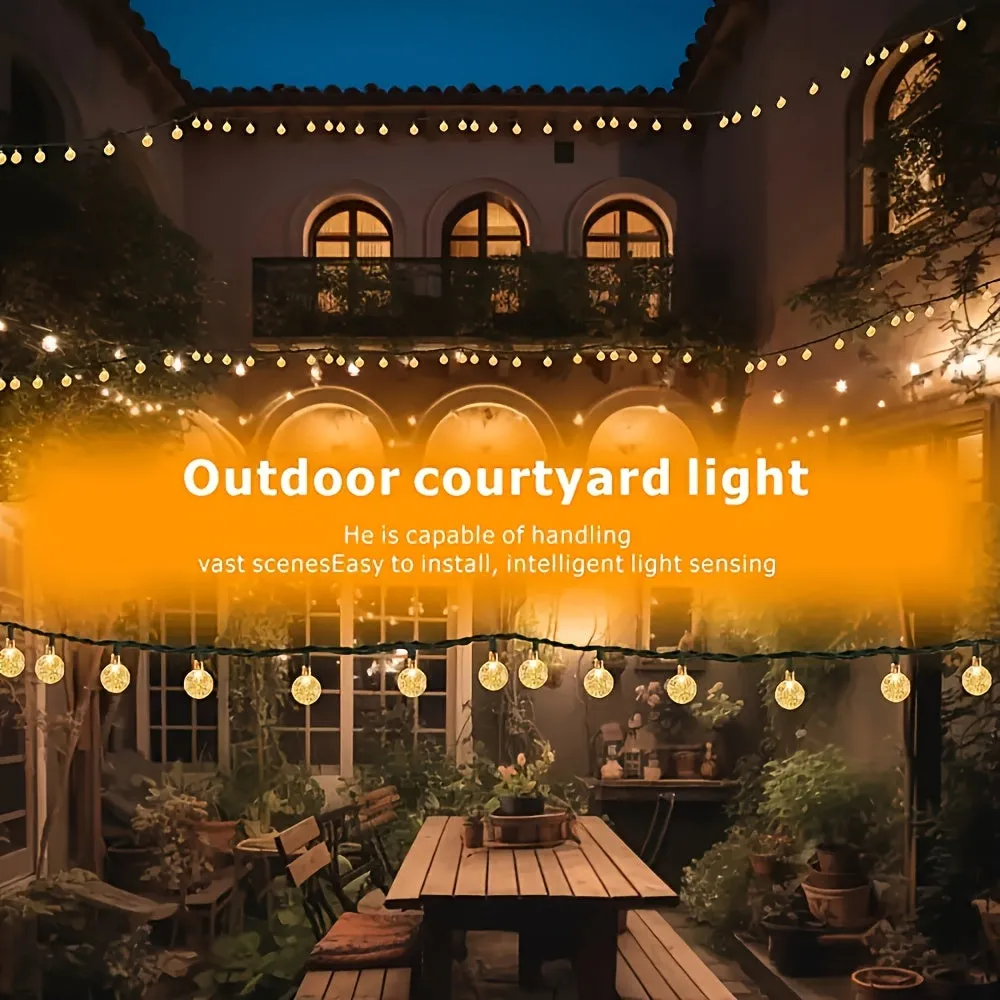 100 LED Solar Powered String Lights, 12M/470in Waterproof IP65, Space Themed Decorative Hanging Lights with Blinking Feature, Plastic Atmosphere Lights for New Year, Bedroom, Camping, Birthday Decorations