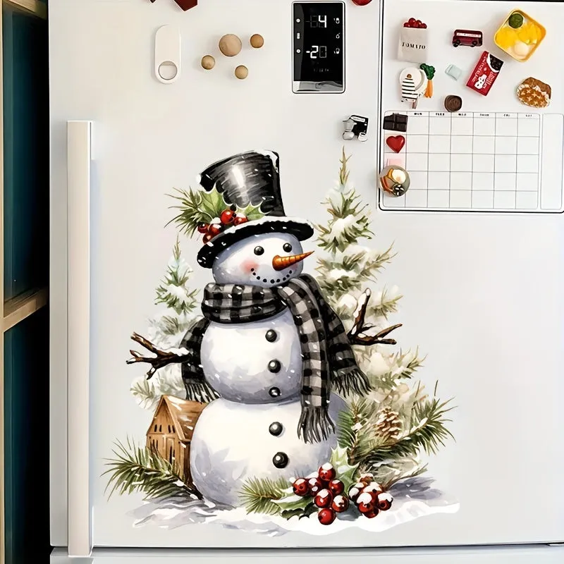 1pc Exquisite Christmas Snowman Toilet Sticker, Tasteless Waterproof Material, Home Wall Decoration Supplies, Beautiful Room Decoration Accessory