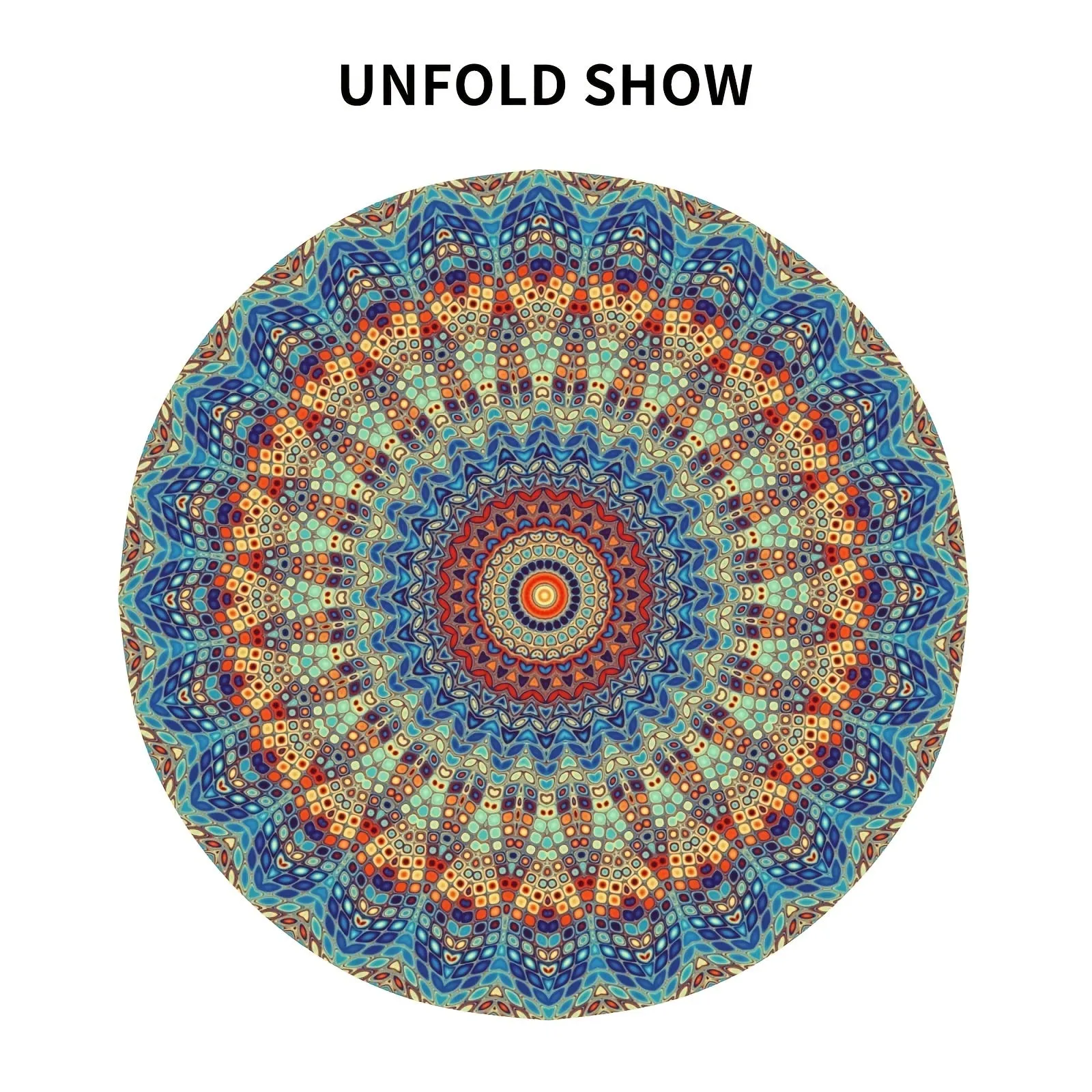 1pc Vibrant Mandala Round Tablecloth - Waterproof Circular Patio Dining Table Cover for Backyard BBQ Picnic - 60 Inch Boho Chic Home Kitchen Decoration with Easy Clean and Stain Resistant Features