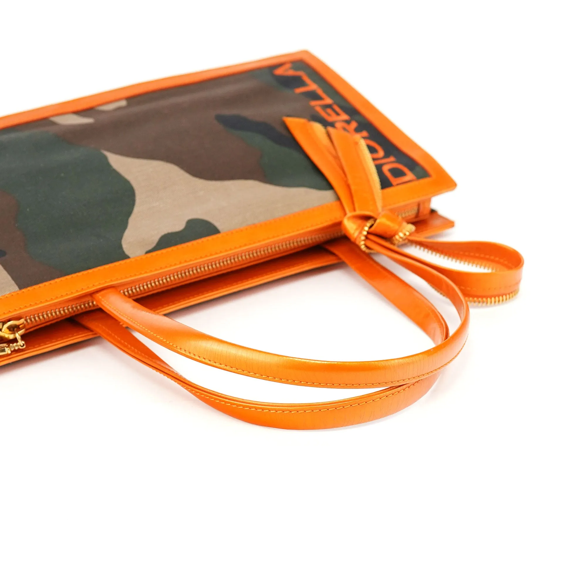 2001 Diorella Camo Orange Tote Bag