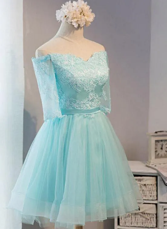 Adorable Mint Green Knee Length Homecoming Dress, Short Prom Dress