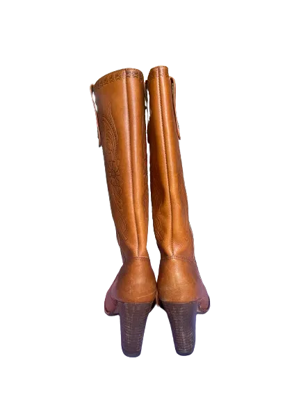 Aldo Brown Leather Western Boots