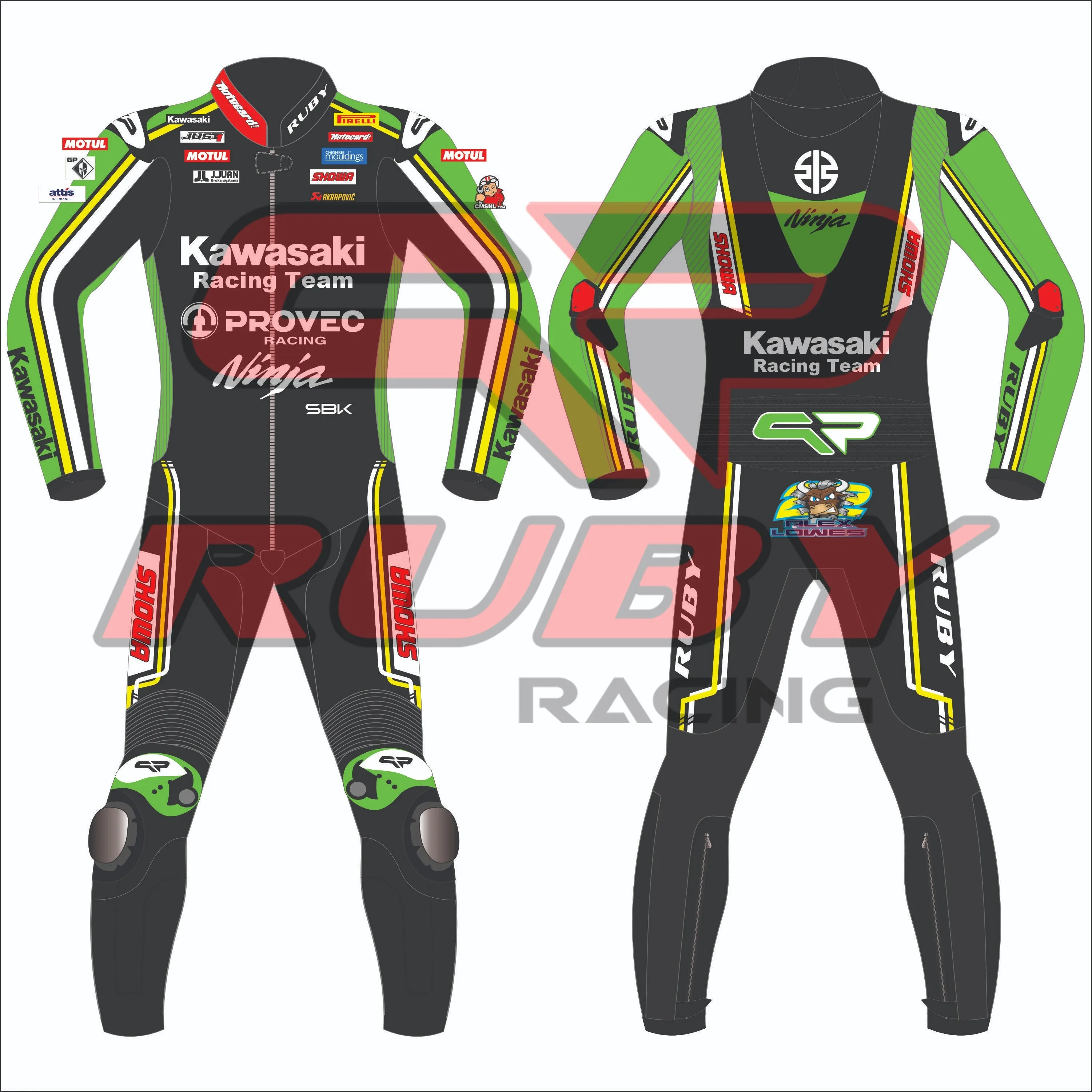 Alex Lowes WSKB 2024 Kawasaki Ninja Motorbike Suit