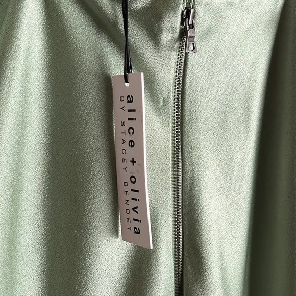 Alice   Olivia Harmony Chain Strap Drapey Slip Dress in Seafoam