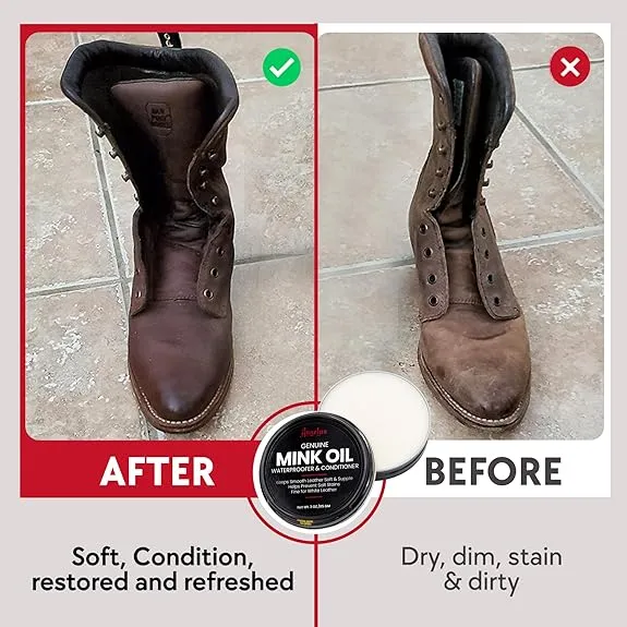 ANGELUS GENUINE MINK OIL PASTE TIN 85GM  WATERPROOFER / CONDITIONER
