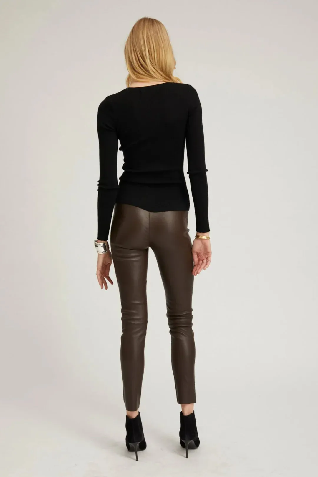Ankle Leather Legging - Americano