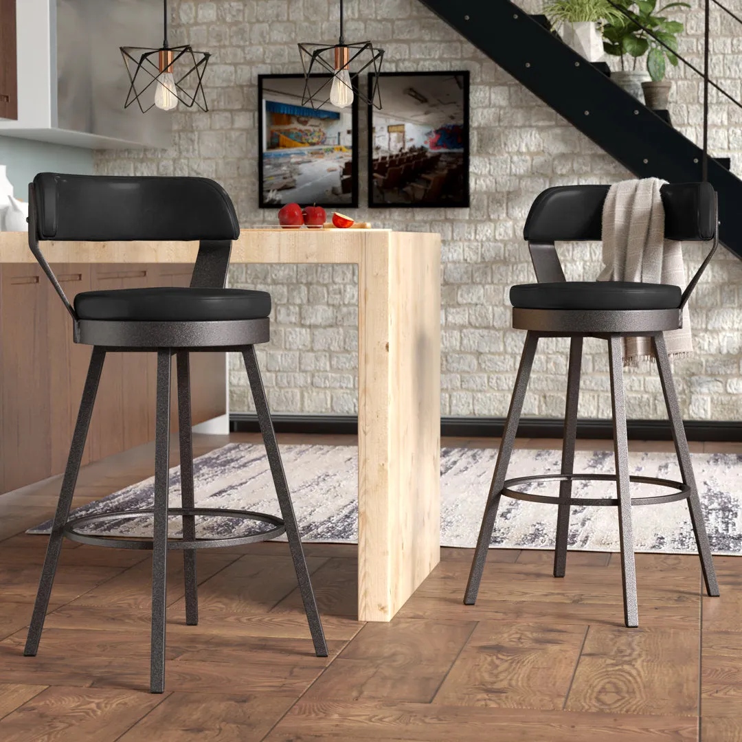 Berrin Bar & Counter Stool (Set of 2) Trent Austin Design® Upholstery: Black, Seat Height: Bar Stool (30.3" Seat Height)