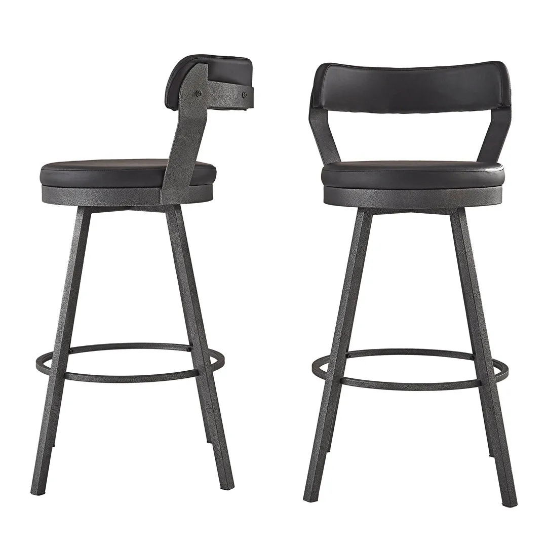Berrin Bar & Counter Stool (Set of 2) Trent Austin Design® Upholstery: Black, Seat Height: Bar Stool (30.3" Seat Height)