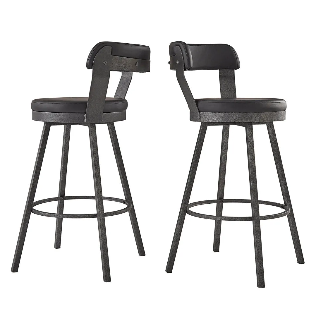 Berrin Bar & Counter Stool (Set of 2) Trent Austin Design® Upholstery: Black, Seat Height: Bar Stool (30.3" Seat Height)
