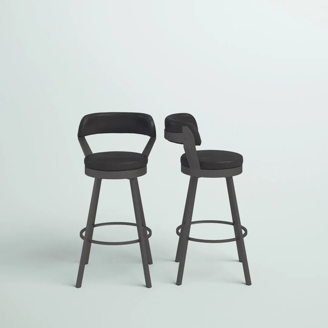 Berrin Bar & Counter Stool (Set of 2) Trent Austin Design® Upholstery: Black, Seat Height: Bar Stool (30.3" Seat Height)
