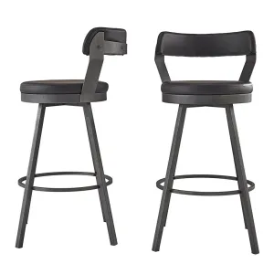 Berrin Bar & Counter Stool (Set of 2) Trent Austin Design® Upholstery: Black, Seat Height: Bar Stool (30.3" Seat Height)