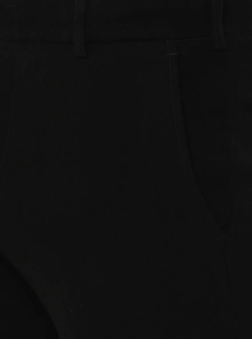 Black Solid Slim Fit Formal Trouser | JB Studio