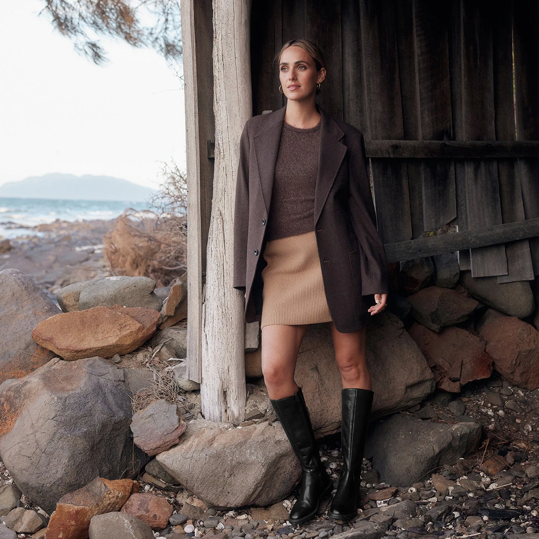 BLANCHE LEATHER LONG SADDLED BOOTS