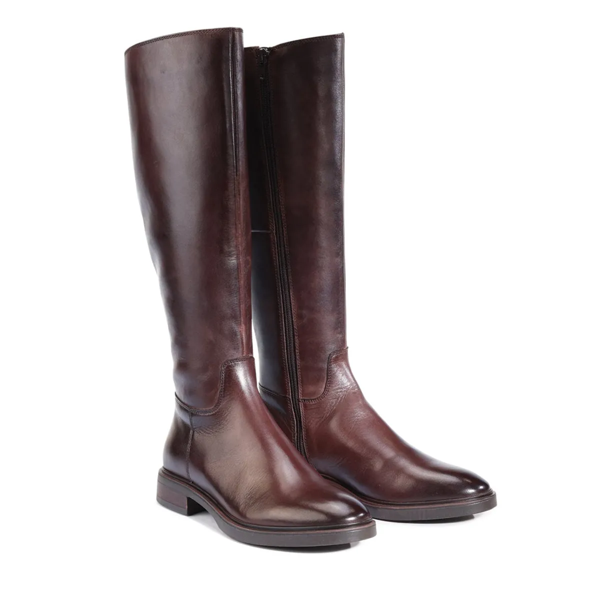 BLANCHE LEATHER LONG SADDLED BOOTS