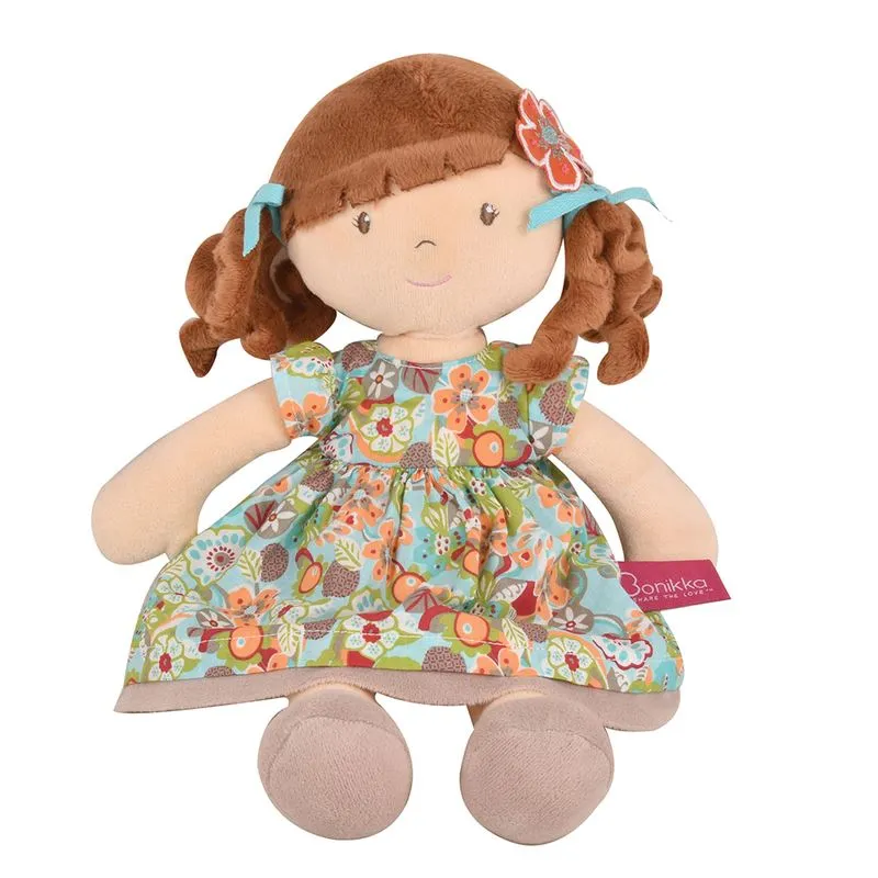 BONIKKA Summer Flower Kid Doll with Brunette  Hair