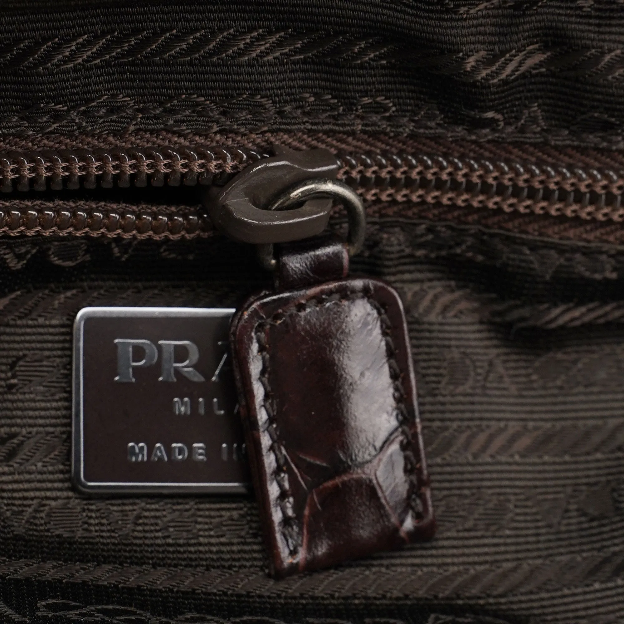 Brown Croc Embossed Clutch Top Handle Bag