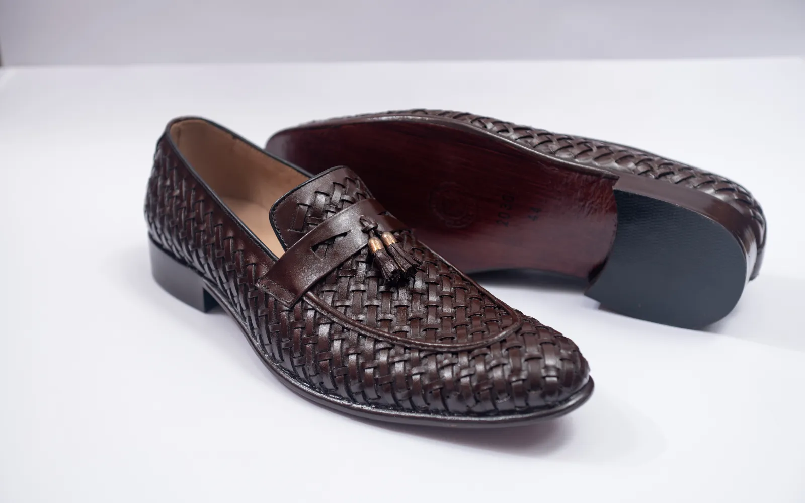 Brown Knitted Tassel Loafer – Premium Leather Shoes – WM1005