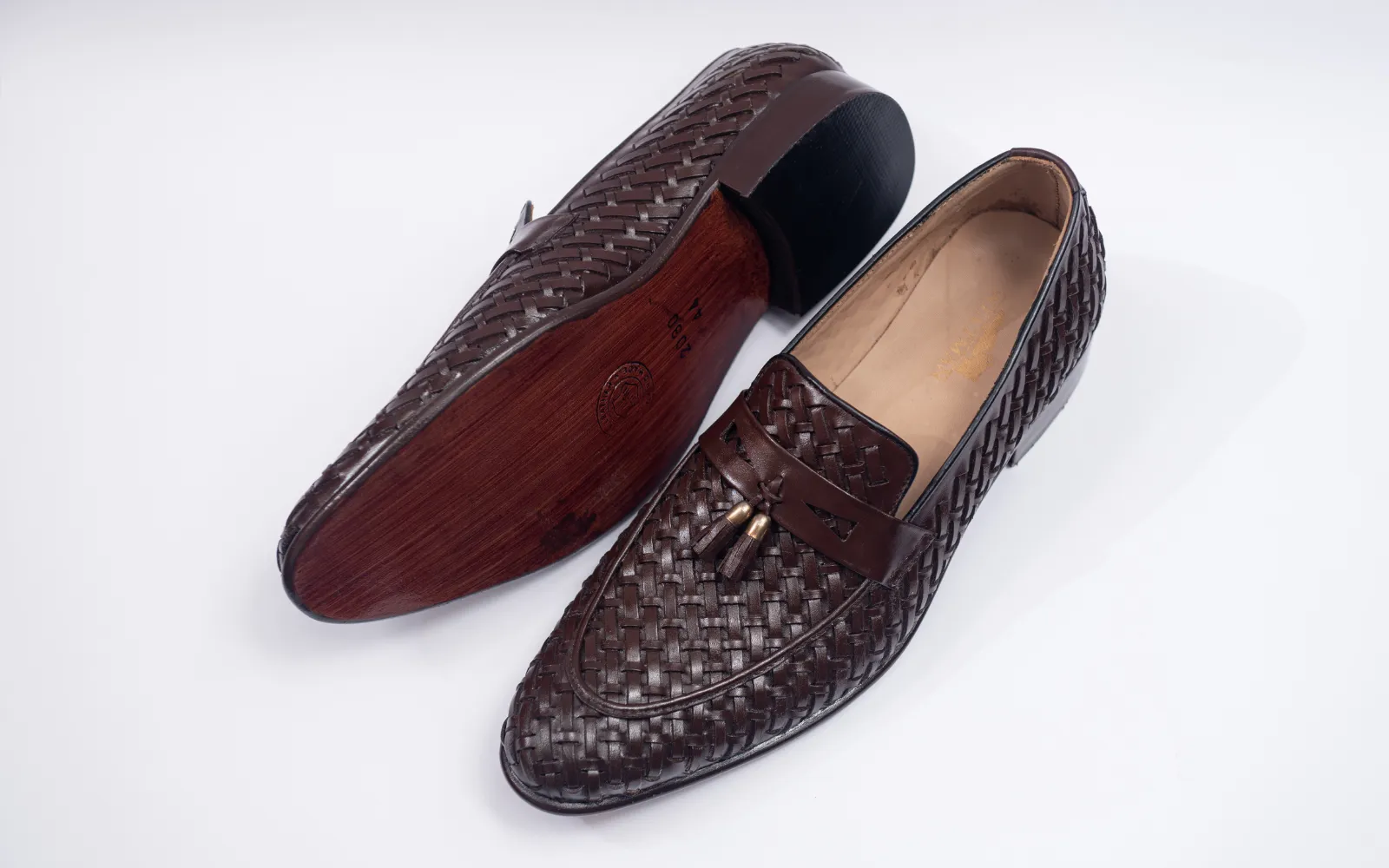 Brown Knitted Tassel Loafer – Premium Leather Shoes – WM1005