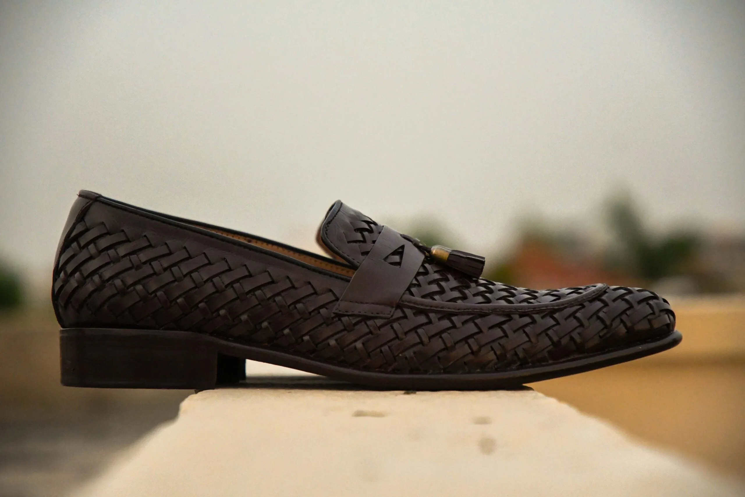 Brown Knitted Tassel Loafer – Premium Leather Shoes – WM1005