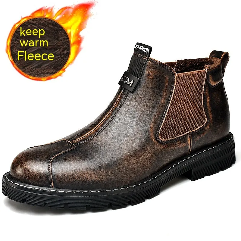 Business or Casual Boots, British Retro Platform Men's Shoes