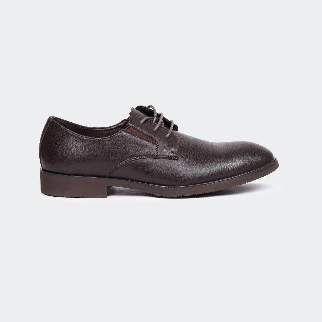 Caliber Shoes Coffee Lace Up Formal Shoes For Men (CLAUDE Y542G)