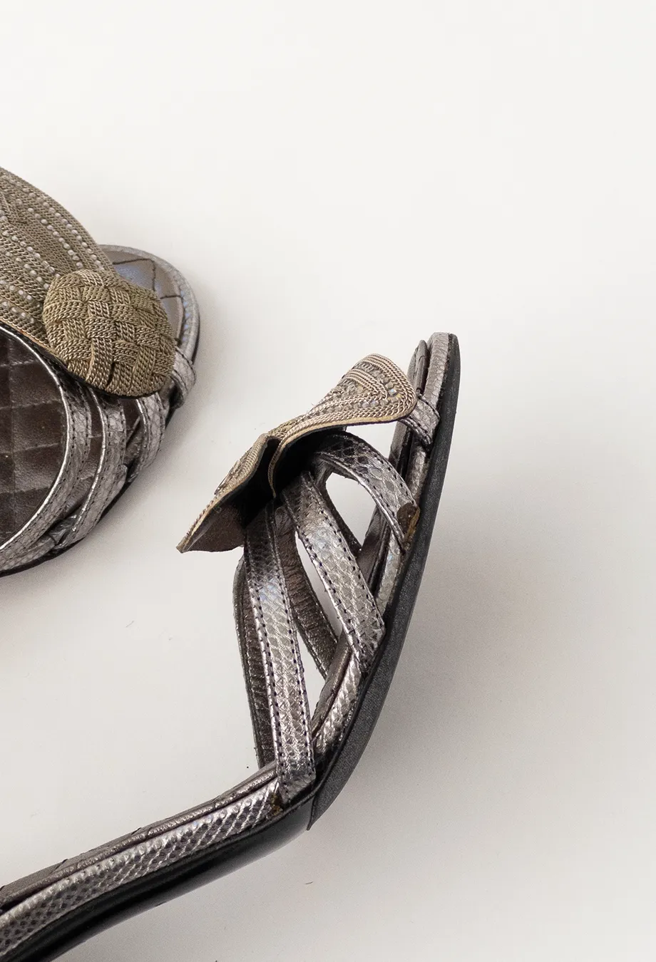 Chanel Fall 2007 Vintage Silver Heels Sz 38