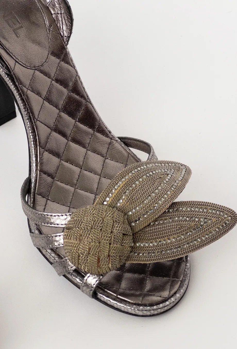 Chanel Fall 2007 Vintage Silver Heels Sz 38