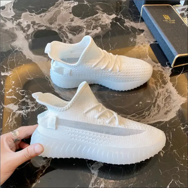 Chic Mesh Lace-Up Platform Athletic Shoes