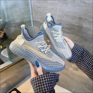 Chic Mesh Lace-Up Platform Athletic Shoes