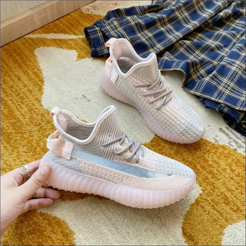 Chic Mesh Lace-Up Platform Athletic Shoes