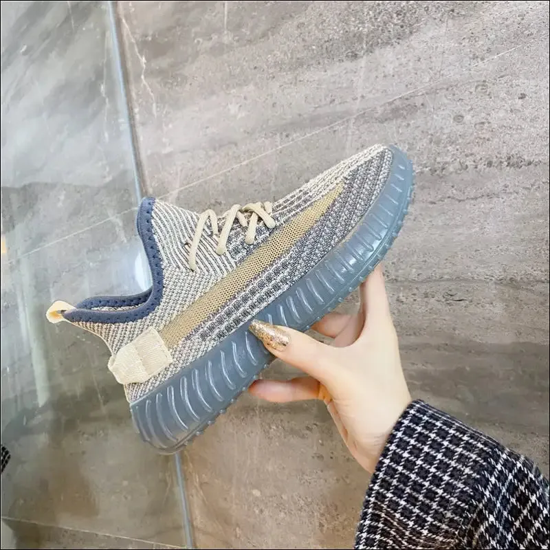 Chic Mesh Lace-Up Platform Athletic Shoes