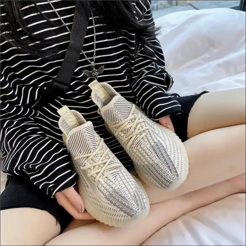 Chic Mesh Lace-Up Platform Athletic Shoes