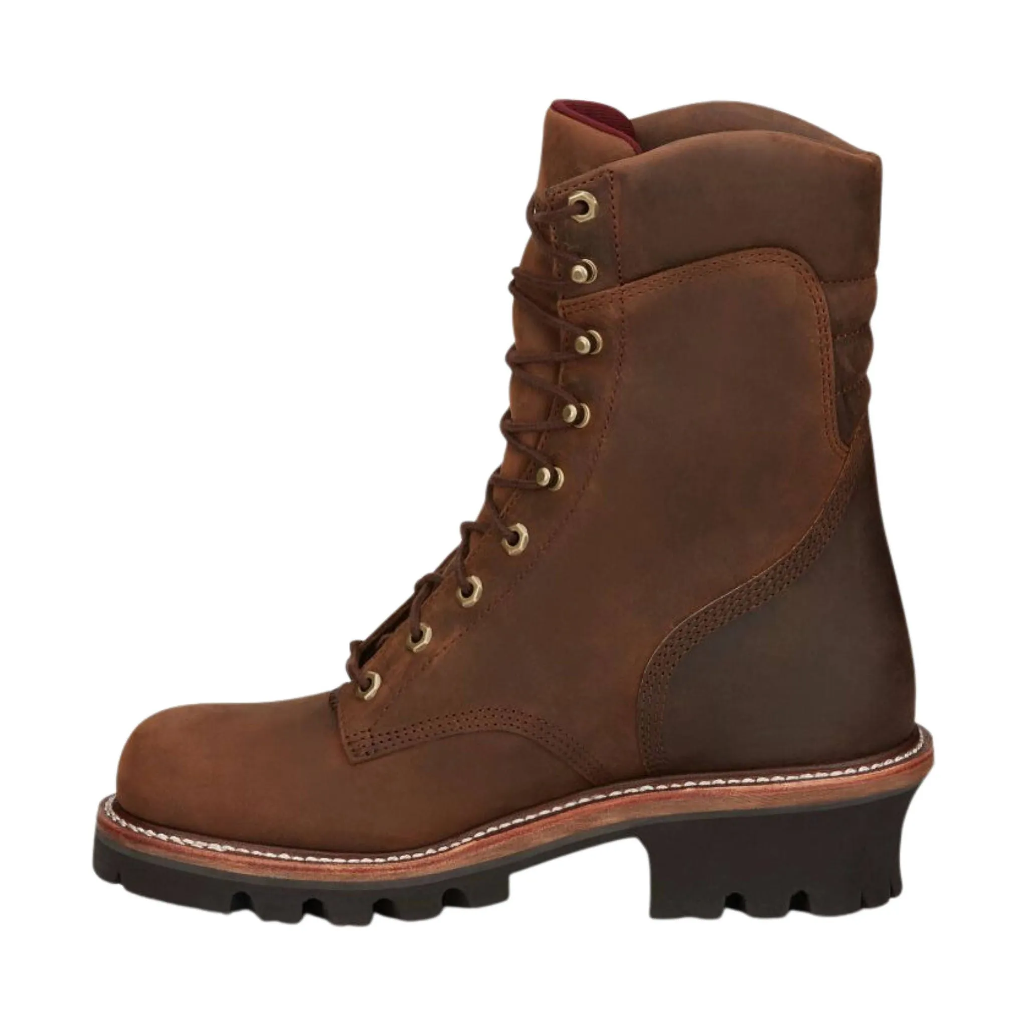 Chippewa Men's Super DNA Waterproof 9 Inch Logger Soft Toe Work Boots - Brown Color