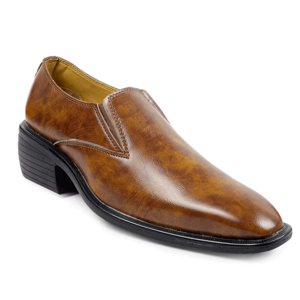 Classic Height Increasing Tan Casual And Formal Slip on Shoes For Men-JonasParamount