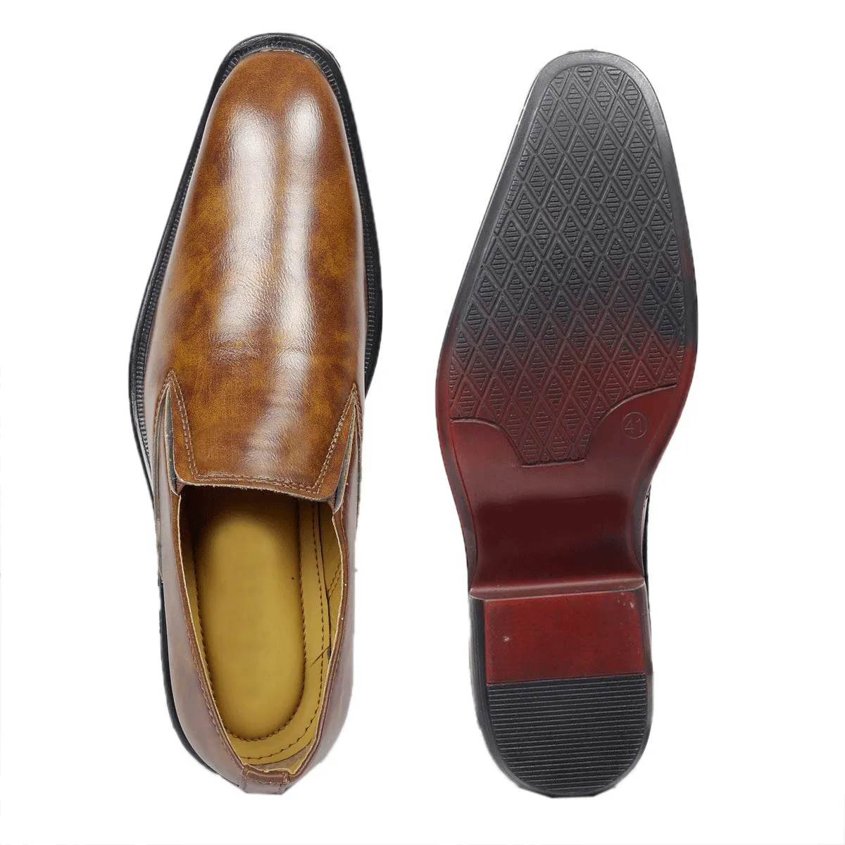 Classic Height Increasing Tan Casual And Formal Slip on Shoes For Men-JonasParamount