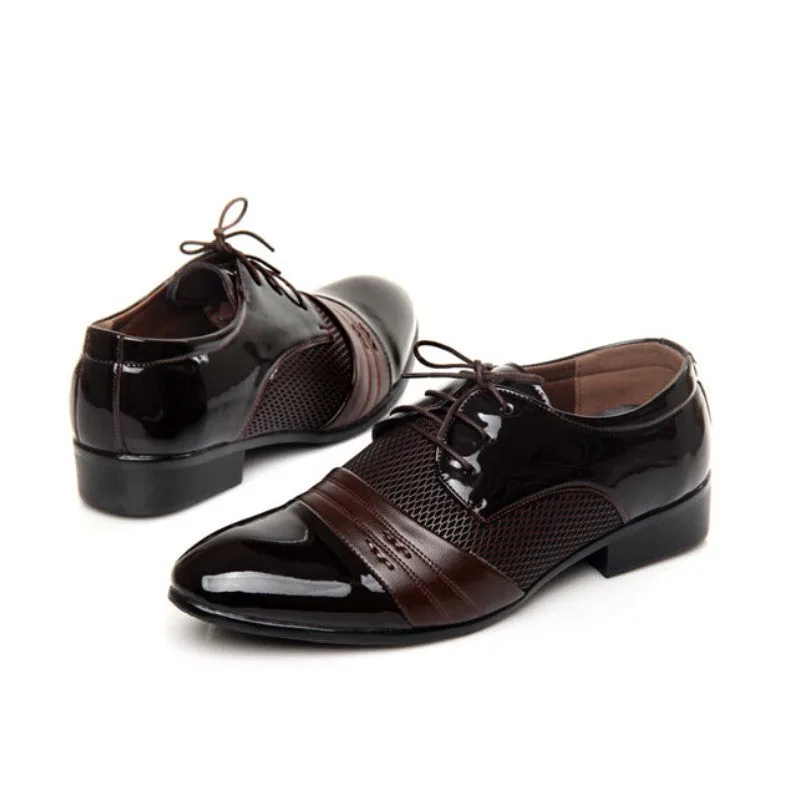 Classical Men Dress Flat Shoes Luxury Men's Business Oxfords Casual Shoe Black / Brown Leather Derby Shoes