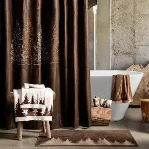 Clearwater Pines Chocolate Shower Curtain