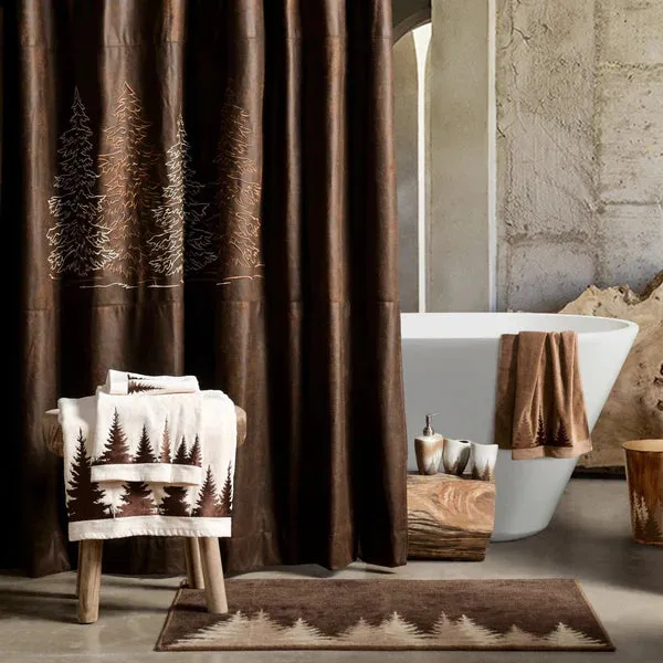 Clearwater Pines Chocolate Shower Curtain