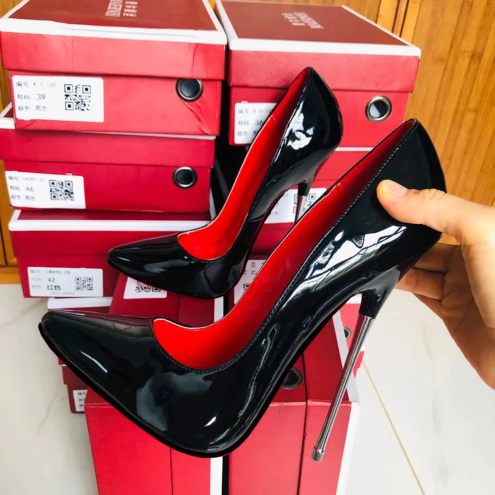 Customize Newly 16cm Extreme Metal High Heels Stilettos Sexy Women Black Red inside Pumps Party Unisex Man Shoes Crossdresser