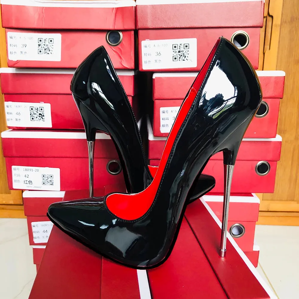 Customize Newly 16cm Extreme Metal High Heels Stilettos Sexy Women Black Red inside Pumps Party Unisex Man Shoes Crossdresser