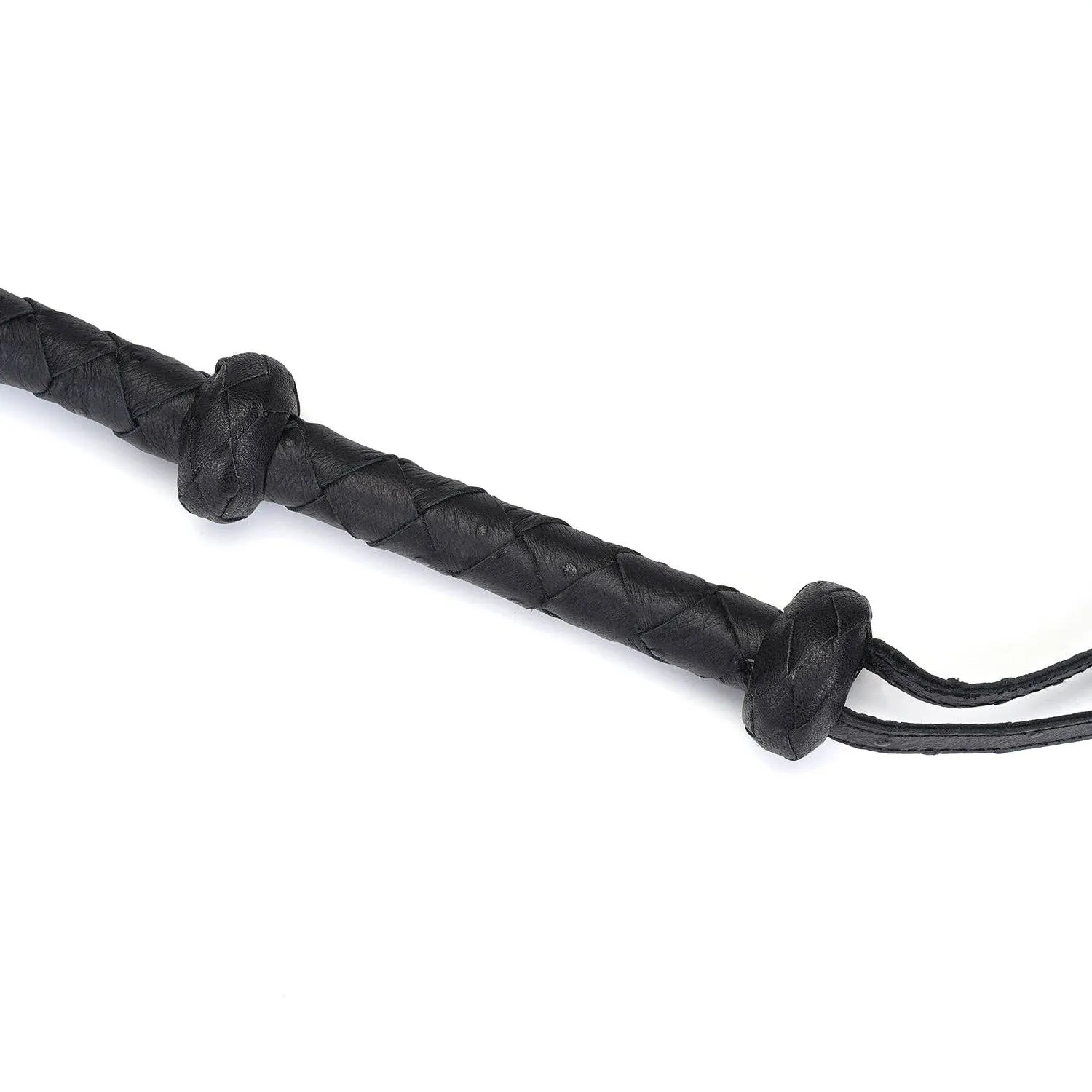 Demon's Kiss Black Leather Braided Bull Whip/ Horse Whip