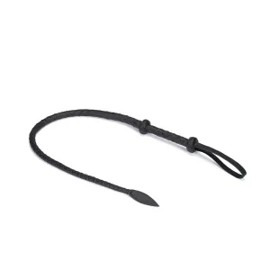 Demon's Kiss Black Leather Braided Bull Whip/ Horse Whip