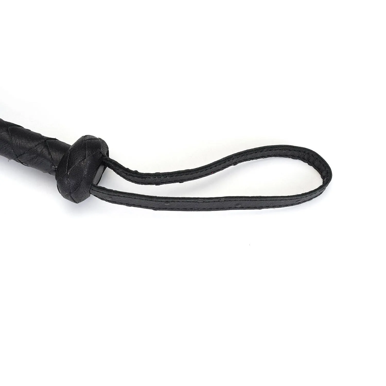 Demon's Kiss Black Leather Braided Bull Whip/ Horse Whip
