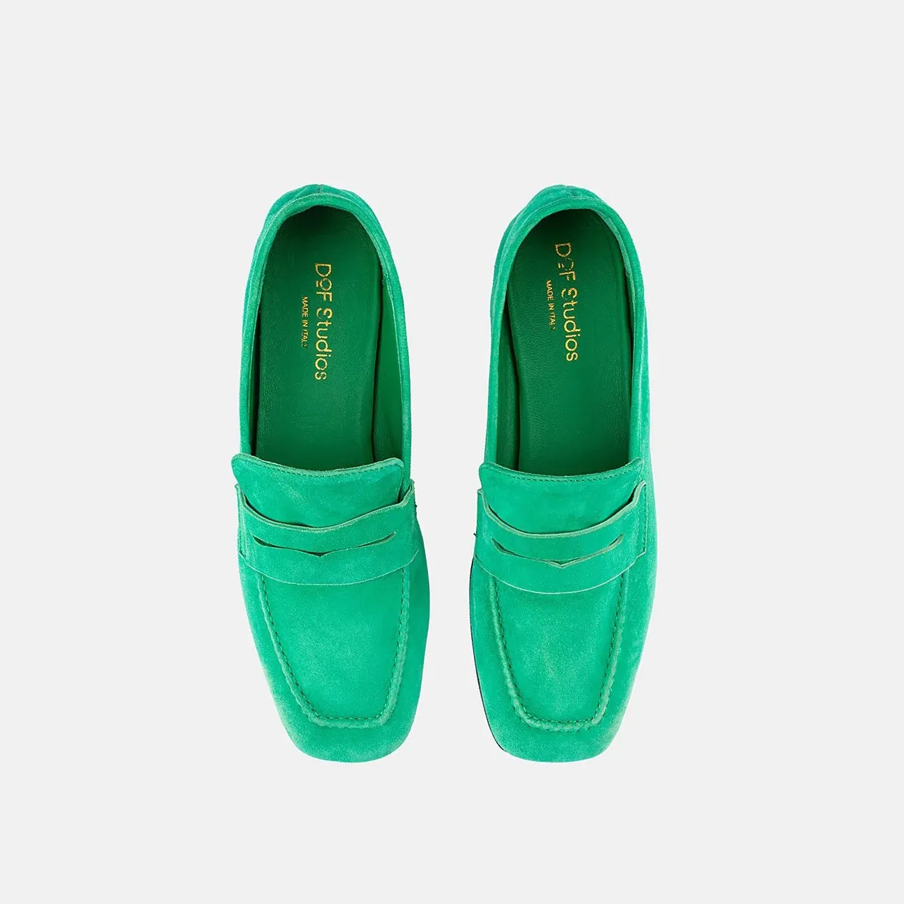DOF STUDIOS Francesca Loafers - Emerald Suede