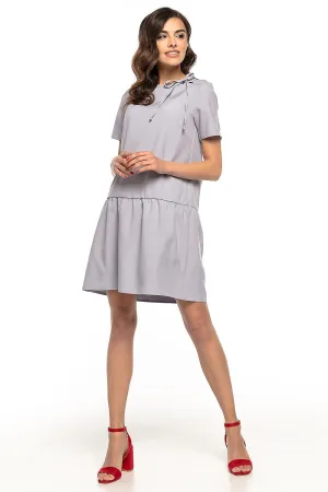 Elegant Ruffle Dress with Neck Tie