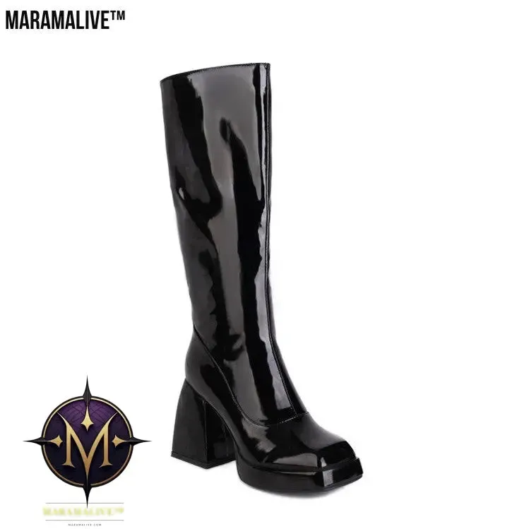 Fashion Waterproof Platform Candy Color High Boots Women