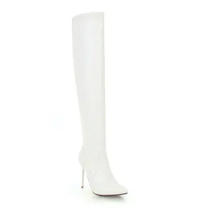 FAUX LEATHER OVER-THE-KNEE BOOTS